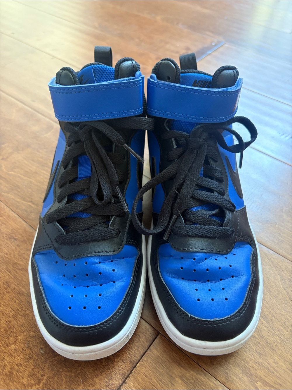 Nike Kids High-Top Sneakers in Blue and Black